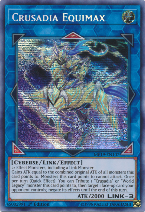 Crusadia Equimax [MP19-EN107] Prismatic Secret Rare | Dragon's Lair Comics and Fantasy Houston TX