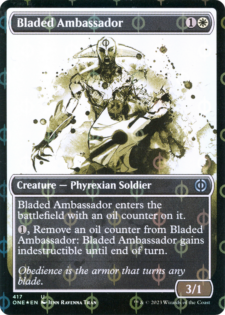 Bladed Ambassador (Showcase Ichor Step-and-Compleat Foil) [Phyrexia: All Will Be One] | Dragon's Lair Comics and Fantasy Houston TX