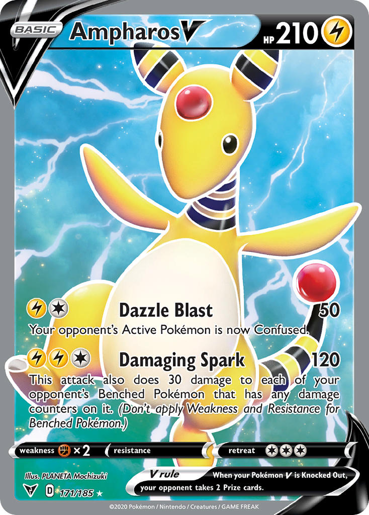 Ampharos V (171/185) [Sword & Shield: Vivid Voltage] | Dragon's Lair Comics and Fantasy Houston TX