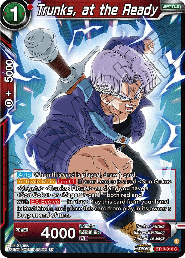 Trunks, at the Ready (BT19-016) [Fighter's Ambition] | Dragon's Lair Comics and Fantasy Houston TX