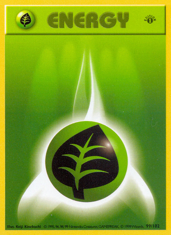 Grass Energy (99/102) (Shadowless) [Base Set 1st Edition] | Dragon's Lair Comics and Fantasy Houston TX