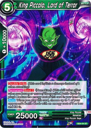 King Piccolo, Lord of Terror (Starter Deck - The Guardian of Namekians) [SD4-04] | Dragon's Lair Comics and Fantasy Houston TX