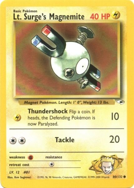 Lt. Surge's Magnemite (80/132) [Gym Heroes Unlimited] | Dragon's Lair Comics and Fantasy Houston TX