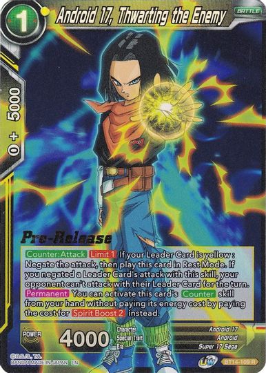 Android 17, Thwarting the Enemy (BT14-109) [Cross Spirits Prerelease Promos] | Dragon's Lair Comics and Fantasy Houston TX