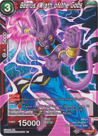 Beerus, Wrath of the Gods (EX11-04) [Universe 7 Unison] | Dragon's Lair Comics and Fantasy Houston TX