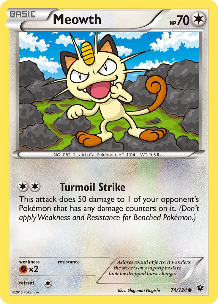 Meowth (74/124) [XY: Fates Collide] | Dragon's Lair Comics and Fantasy Houston TX