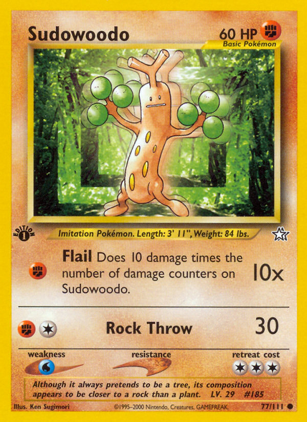 Sudowoodo (77/111) [Neo Genesis 1st Edition] | Dragon's Lair Comics and Fantasy Houston TX