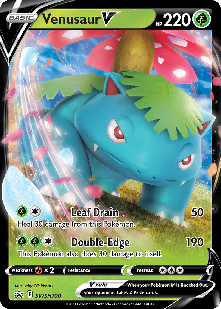 Venusaur V (SWSH100) [Sword & Shield: Black Star Promos] | Dragon's Lair Comics and Fantasy Houston TX