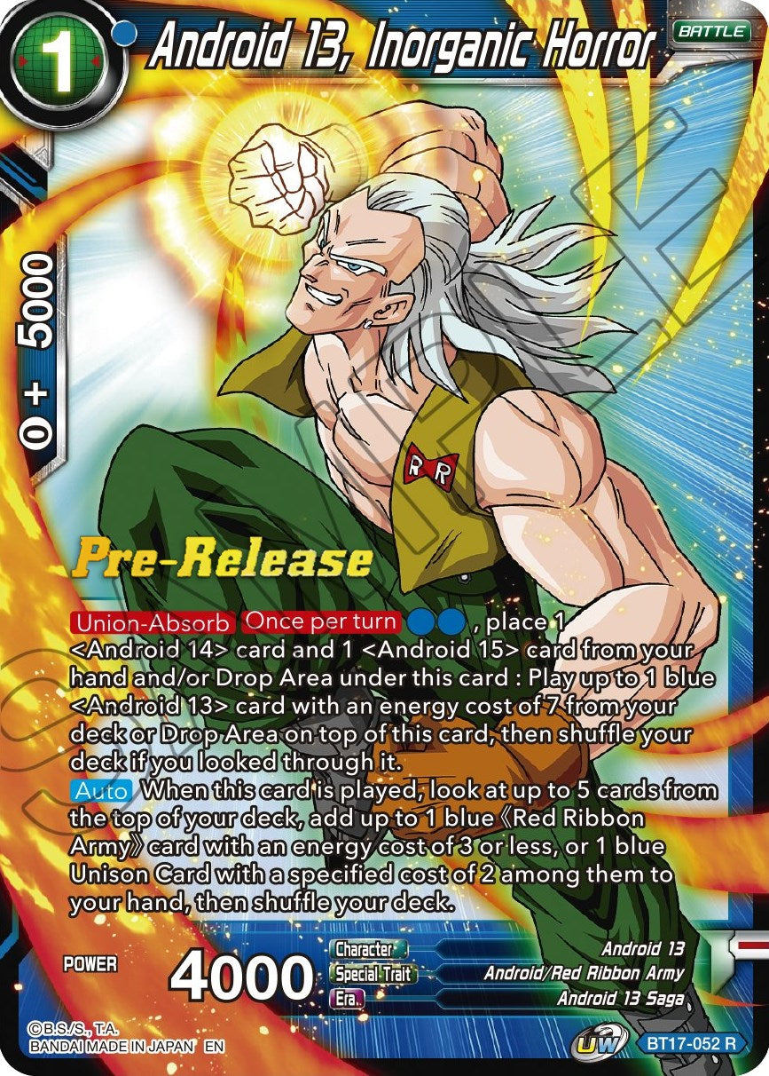 Android 13, Inorganic Horror (BT17-052) [Ultimate Squad Prerelease Promos] | Dragon's Lair Comics and Fantasy Houston TX