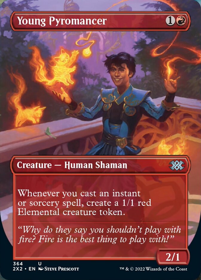 Young Pyromancer (Borderless Alternate Art) [Double Masters 2022] | Dragon's Lair Comics and Fantasy Houston TX