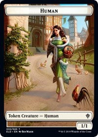 Human // Food (18) Double-Sided Token [Throne of Eldraine Tokens] | Dragon's Lair Comics and Fantasy Houston TX