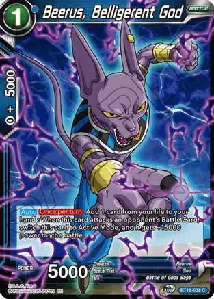 Beerus, Belligerent God (BT16-038) [Realm of the Gods] | Dragon's Lair Comics and Fantasy Houston TX