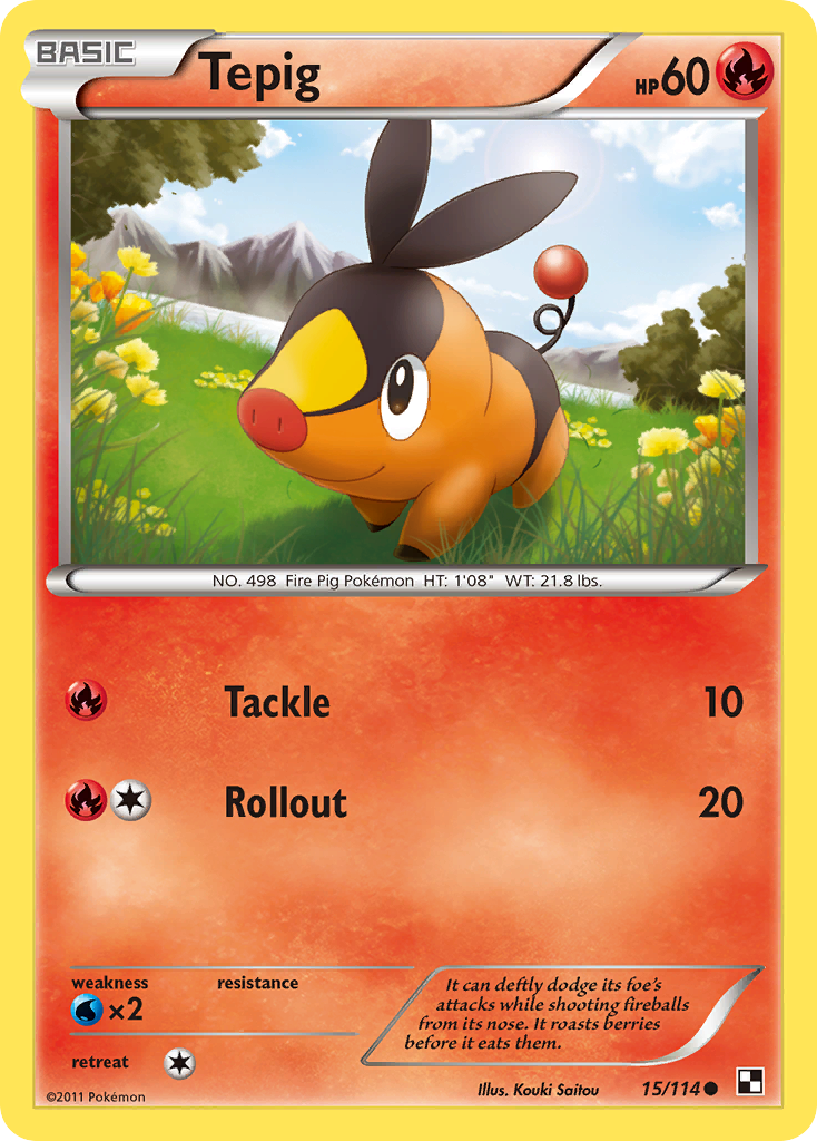 Tepig (15/114) [Black & White: Base Set] | Dragon's Lair Comics and Fantasy Houston TX