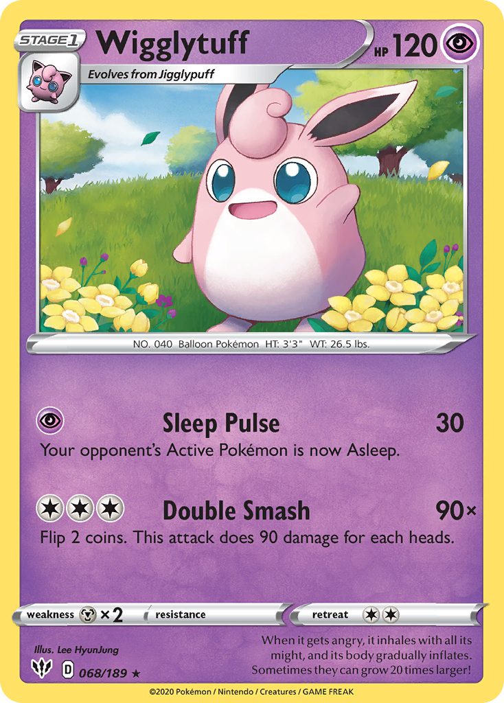 Wigglytuff (068/189) [Sword & Shield: Darkness Ablaze] | Dragon's Lair Comics and Fantasy Houston TX