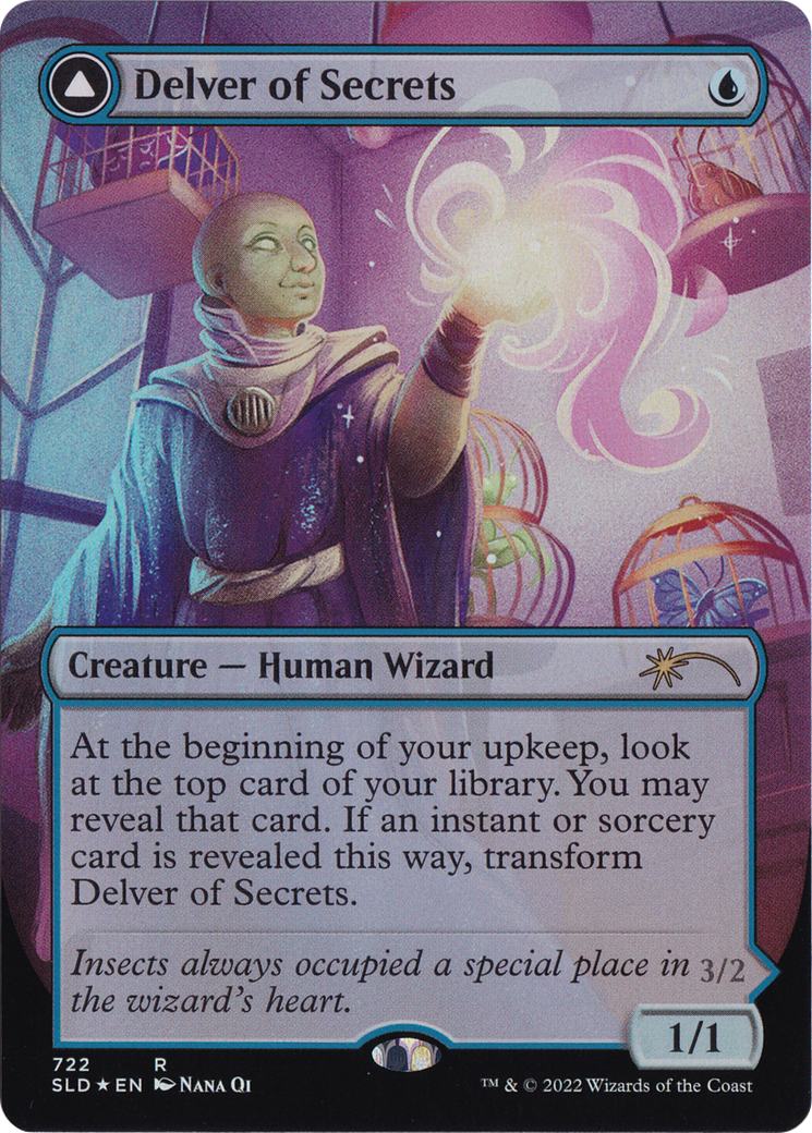 Delver of Secrets // Insectile Aberration (Borderless) [Secret Lair: From Cute to Brute] | Dragon's Lair Comics and Fantasy Houston TX