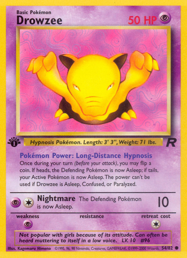 Drowzee (54/82) [Team Rocket 1st Edition] | Dragon's Lair Comics and Fantasy Houston TX