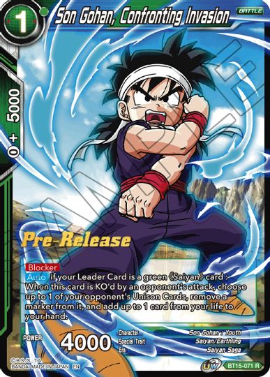 Son Gohan, Confronting Invasion (BT15-071) [Saiyan Showdown Prerelease Promos] | Dragon's Lair Comics and Fantasy Houston TX