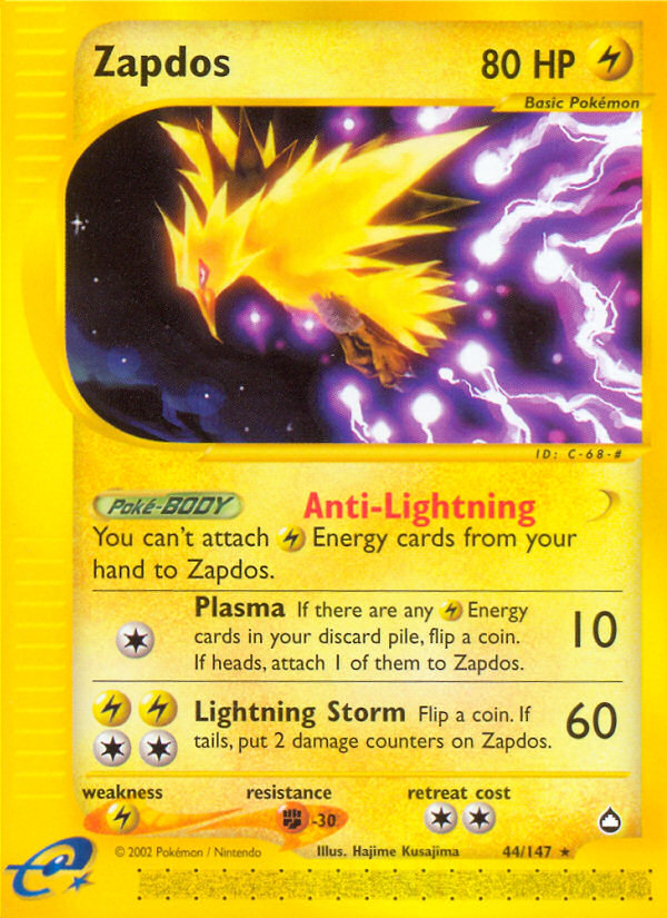 Zapdos (44/147) [Aquapolis] | Dragon's Lair Comics and Fantasy Houston TX