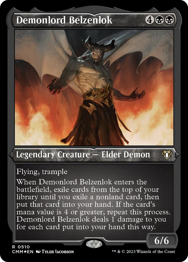 Demonlord Belzenlok (Foil Etched) [Commander Masters] | Dragon's Lair Comics and Fantasy Houston TX