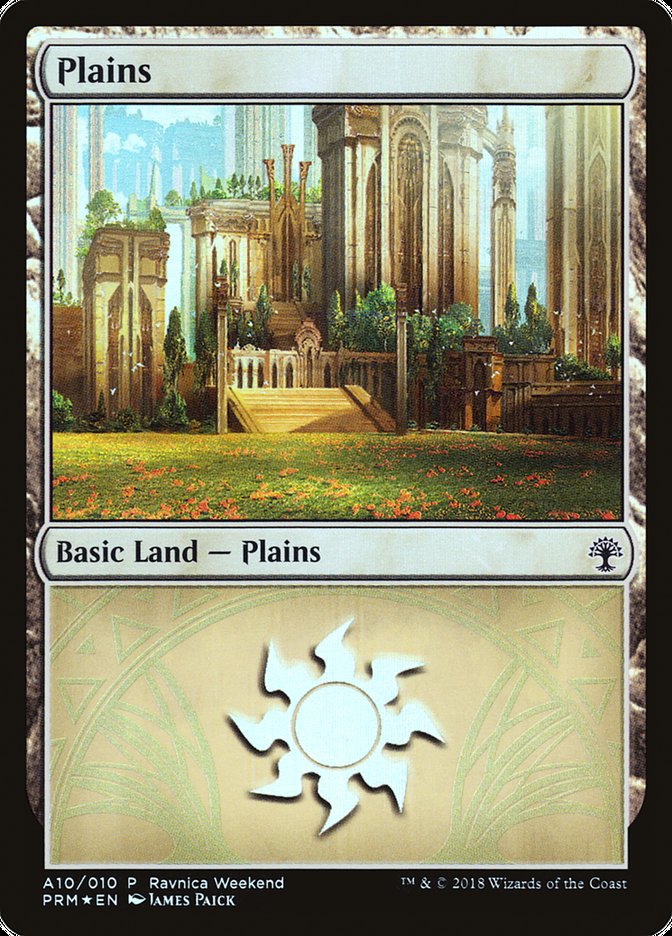 Plains (A10) [Ravnica Allegiance Ravnica Weekend] | Dragon's Lair Comics and Fantasy Houston TX