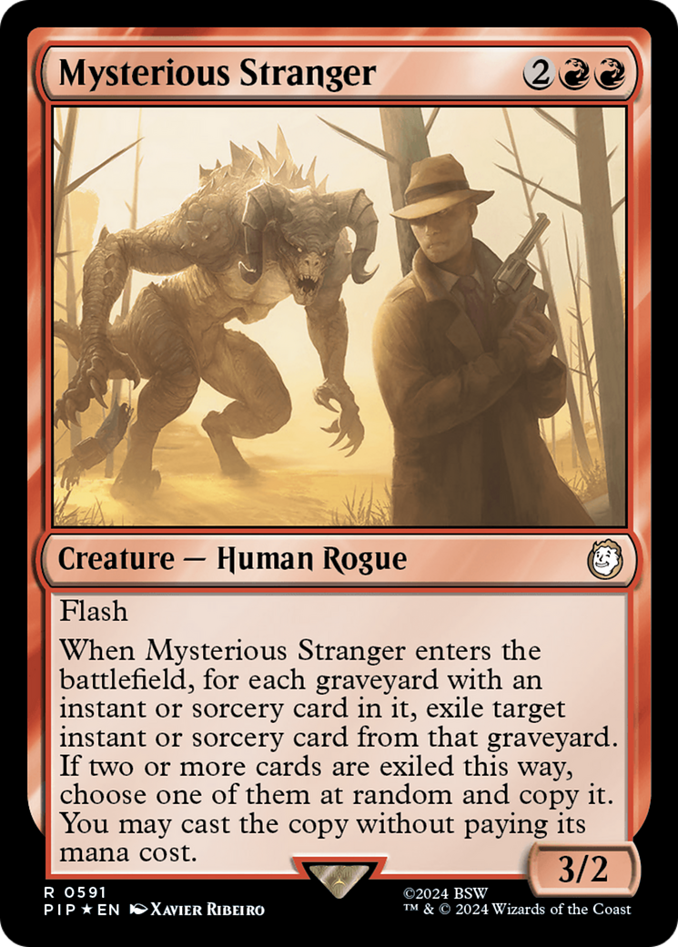 Mysterious Stranger (Surge Foil) [Fallout] | Dragon's Lair Comics and Fantasy Houston TX