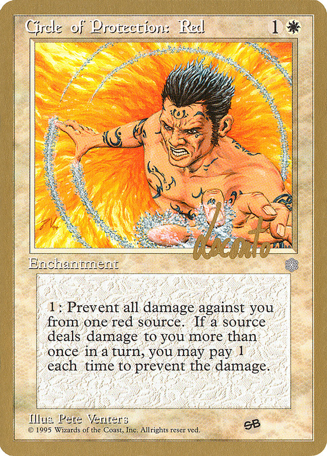 Circle of Protection: Red (Michael Loconto) (SB) (ICE) [Pro Tour Collector Set] | Dragon's Lair Comics and Fantasy Houston TX