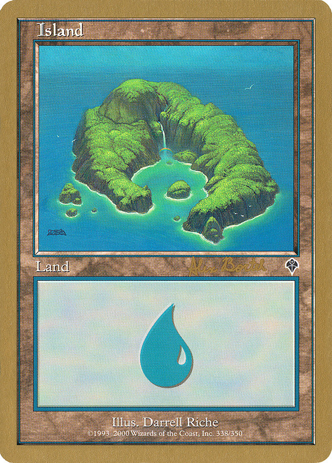 Island (ab338) (Alex Borteh) [World Championship Decks 2001] | Dragon's Lair Comics and Fantasy Houston TX