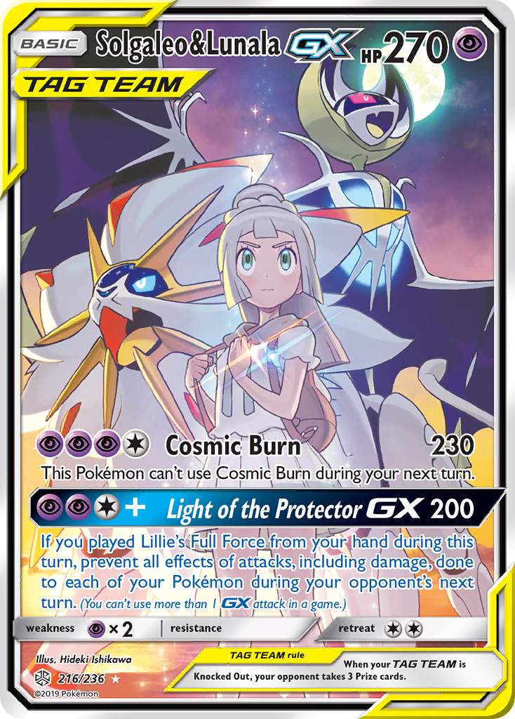 Solgaleo & Lunala GX (216/236) [Sun & Moon: Cosmic Eclipse] | Dragon's Lair Comics and Fantasy Houston TX