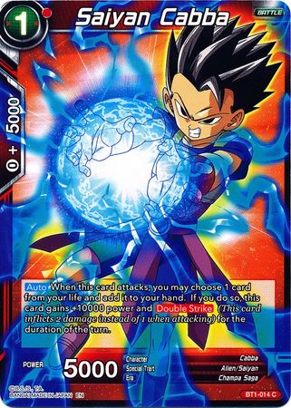 Saiyan Cabba (Alternate Art) (BT1-014) [Special Anniversary Set] | Dragon's Lair Comics and Fantasy Houston TX