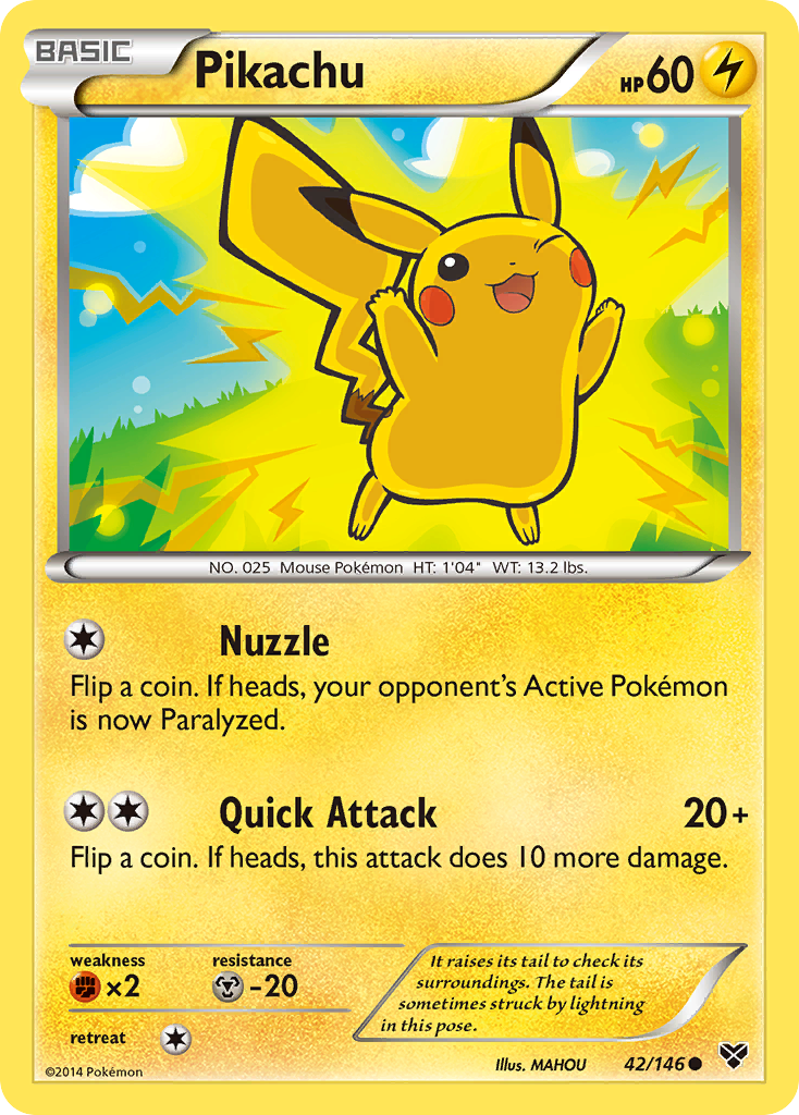 Pikachu (42/146) [XY: Base Set] | Dragon's Lair Comics and Fantasy Houston TX