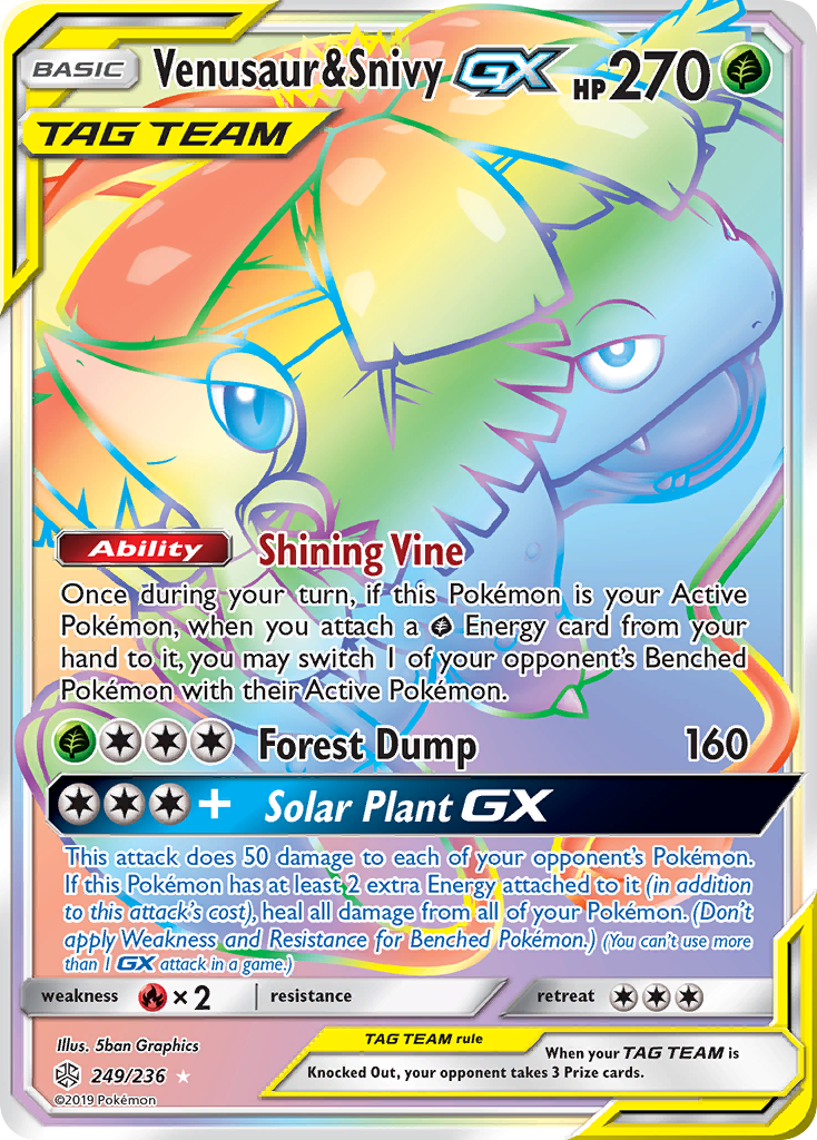 Venusaur & Snivy GX (249/236) [Sun & Moon: Cosmic Eclipse] | Dragon's Lair Comics and Fantasy Houston TX