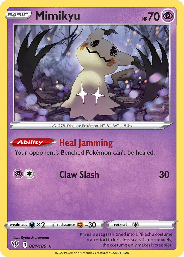 Mimikyu (081/189) (Cosmos Holo) [Sword & Shield: Darkness Ablaze] | Dragon's Lair Comics and Fantasy Houston TX