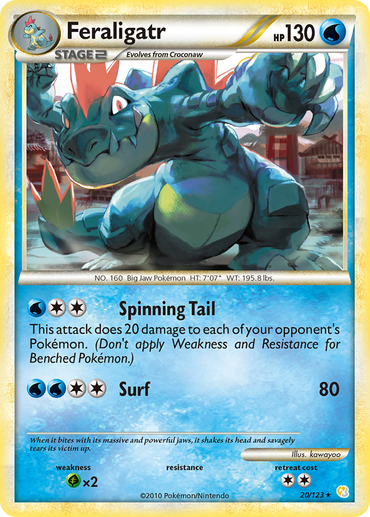 Feraligatr (20/123) [HeartGold & SoulSilver: Base Set] | Dragon's Lair Comics and Fantasy Houston TX