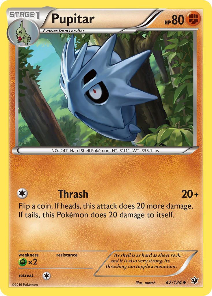 Pupitar (42/124) [XY: Fates Collide] | Dragon's Lair Comics and Fantasy Houston TX