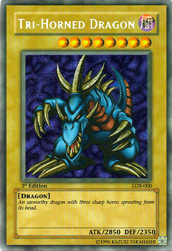 Tri-Horned Dragon [LOB-000] Secret Rare | Dragon's Lair Comics and Fantasy Houston TX