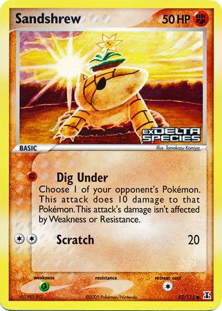 Sandshrew (82/113) (Stamped) [EX: Delta Species] | Dragon's Lair Comics and Fantasy Houston TX