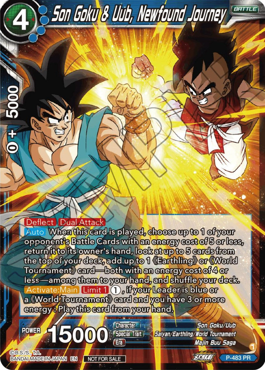 Son Goku & Uub, Newfound Journey (Zenkai Series Tournament Pack Vol.3) (P-483) [Tournament Promotion Cards] | Dragon's Lair Comics and Fantasy Houston TX