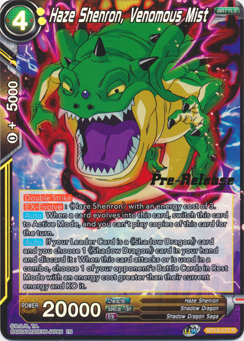 Haze Shenron, Venomous Mist (BT10-117) [Rise of the Unison Warrior Prerelease Promos] | Dragon's Lair Comics and Fantasy Houston TX