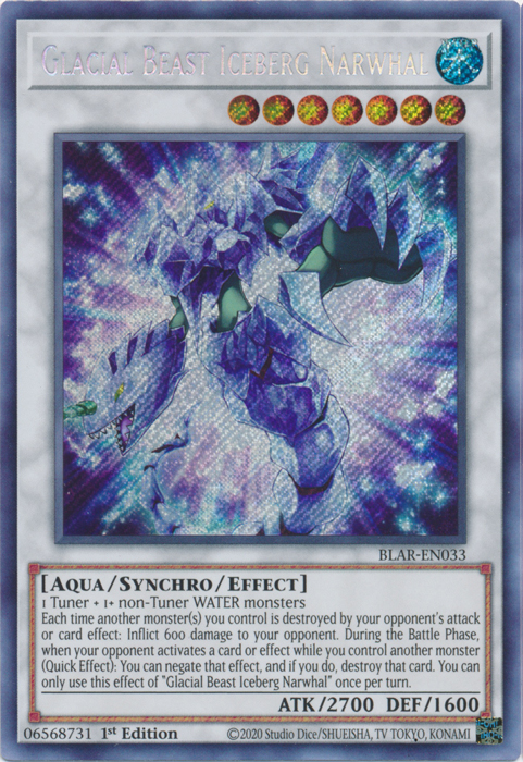 Glacial Beast Iceberg Narwhal [BLAR-EN033] Secret Rare | Dragon's Lair Comics and Fantasy Houston TX