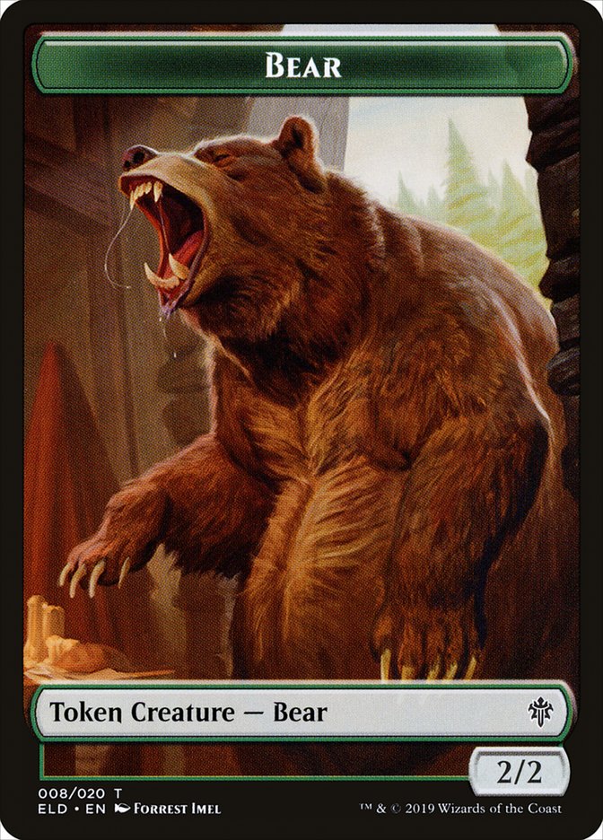 Bear Token [Throne of Eldraine Tokens] | Dragon's Lair Comics and Fantasy Houston TX