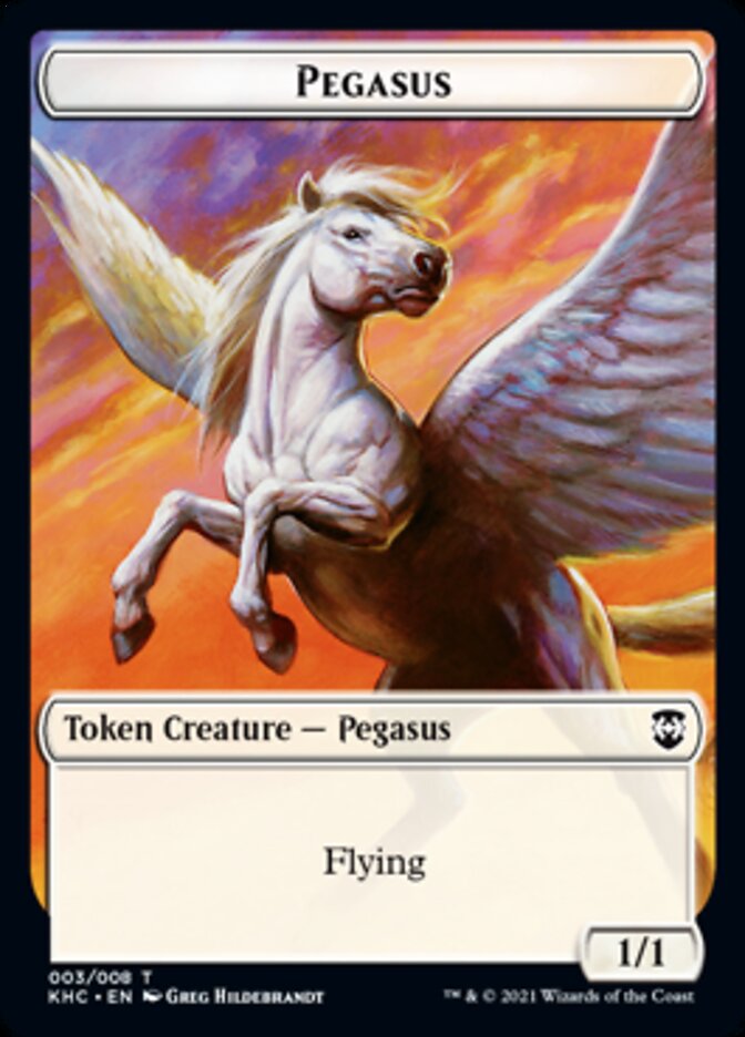 Pegasus Token [Kaldheim Commander Tokens] | Dragon's Lair Comics and Fantasy Houston TX