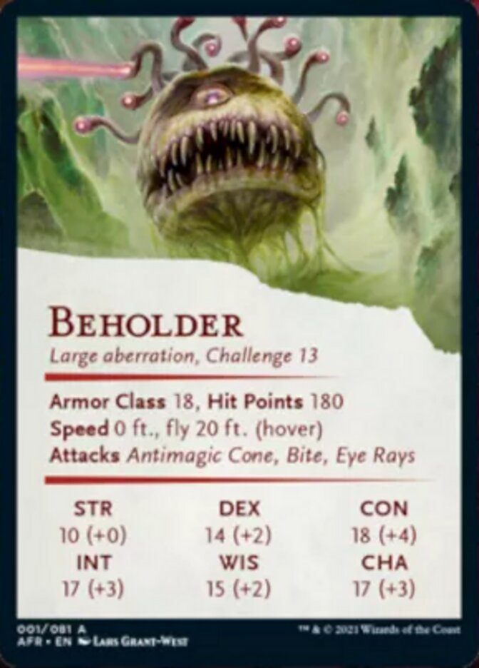 Beholder Art Card [Dungeons & Dragons: Adventures in the Forgotten Realms Art Series] | Dragon's Lair Comics and Fantasy Houston TX