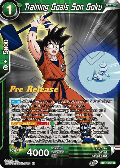 Training Goals Son Goku (BT15-069) [Saiyan Showdown Prerelease Promos] | Dragon's Lair Comics and Fantasy Houston TX