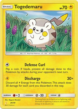 Togedemaru (26/30) [Sun & Moon: Trainer Kit - Alolan Raichu] | Dragon's Lair Comics and Fantasy Houston TX