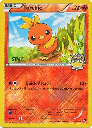 Torchic (12/111) (City Championship Promo Staff) [XY: Furious Fists] | Dragon's Lair Comics and Fantasy Houston TX