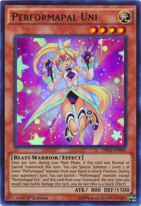 Performapal Uni [DRL3-EN002] Ultra Rare | Dragon's Lair Comics and Fantasy Houston TX