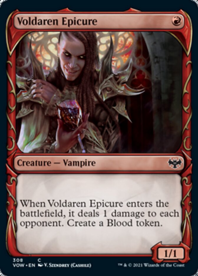 Voldaren Epicure (Showcase Fang Frame) [Innistrad: Crimson Vow] | Dragon's Lair Comics and Fantasy Houston TX