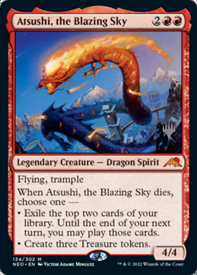 Atsushi, the Blazing Sky (Promo Pack) [Kamigawa: Neon Dynasty Promos] | Dragon's Lair Comics and Fantasy Houston TX