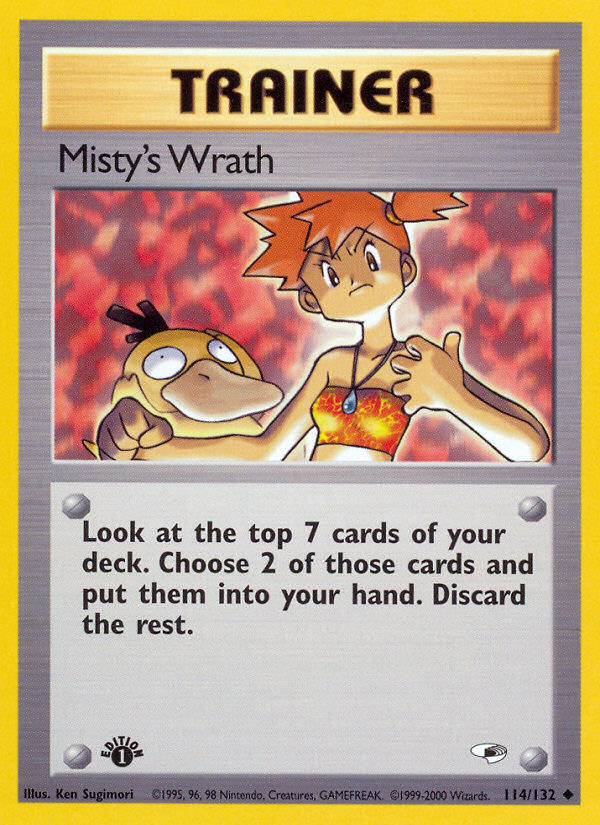 Misty's Wrath (114/132) [Gym Heroes 1st Edition] | Dragon's Lair Comics and Fantasy Houston TX