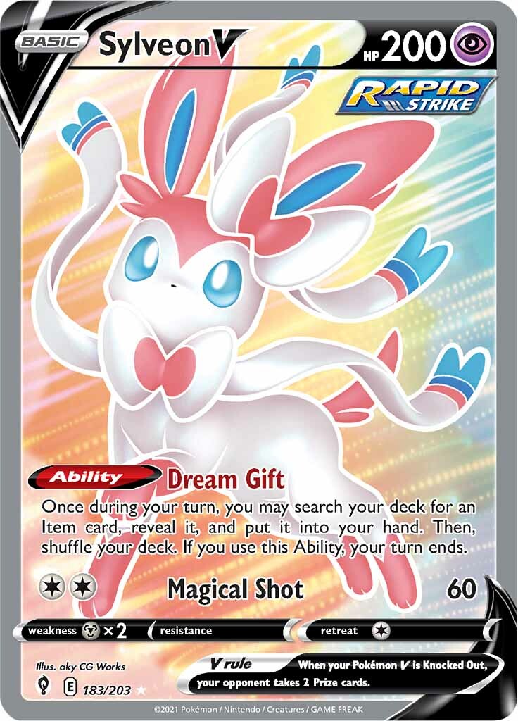 Sylveon V (183/203) [Sword & Shield: Evolving Skies] | Dragon's Lair Comics and Fantasy Houston TX